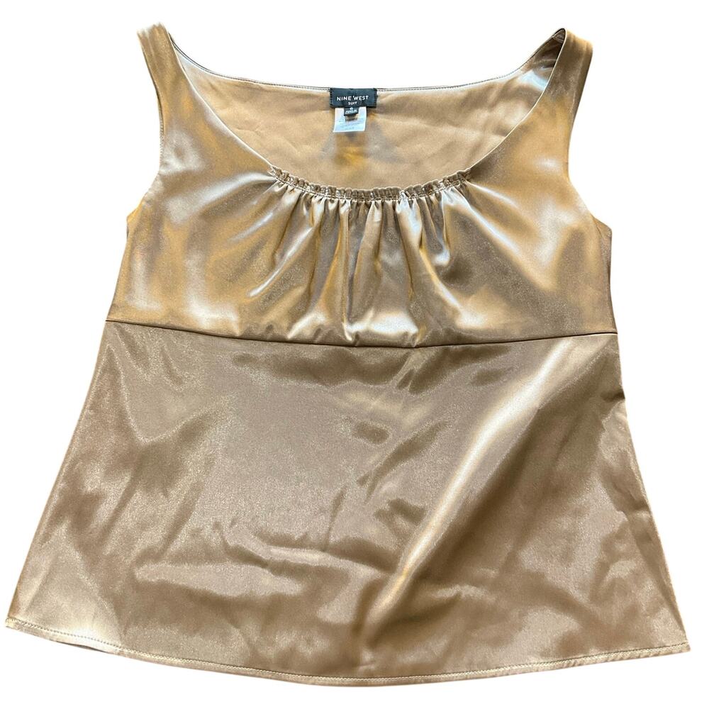 NWT Nine West Pant Suit Set Champagne Satin Jacket 6 Pants 8 Formal Occasion - Picture 10 of 16
